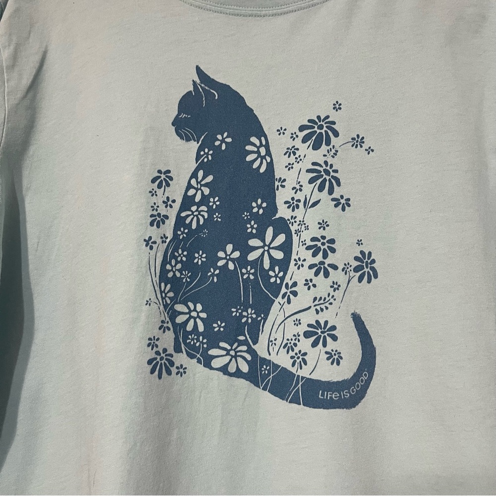 Life Is Good Woman’s Long Sleeve Cat Crusher Tees Bundle Blue - White Size XXL - Picture 4 of 14